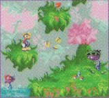 A screenshot of the early Spellbound Forest, with butterflies grouped together.