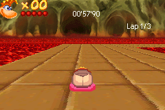 Magma Mayhem, originally known as Missile sur pattes, with a temporary UI.