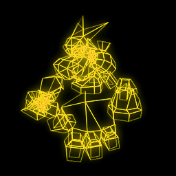 A polygon mesh of Rayman in a starting pose