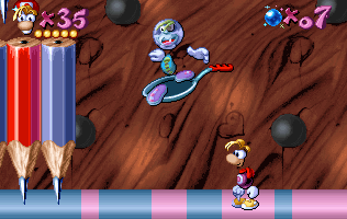 A flying pirate on a frying pan.