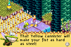 Murfy giving information about the Heavy Metal Fist can.