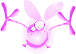 Detailed view of a purple Lum in Rayman Legends