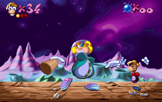 Space Mama dancing after being defeated.