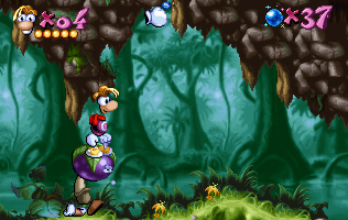 A Livingstone, after having a plum stuck on his head by Rayman.