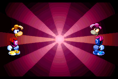 The menu for the mode, where the second player would control Dark Rayman