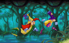 Betilla and the Wizard running through the Dream Forest