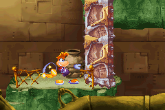 Rayman charging his upgraded Super Fist.
