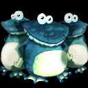 Unused artwork of three baby Globoxes from Rayman 2.
