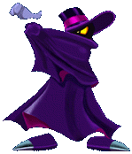 Artwork of Mr Dark from the French Maths and English with Rayman website