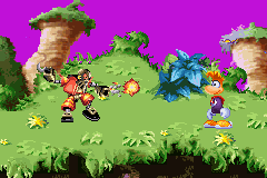 A red Henchman 800 fires an energy projectile.