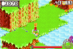 Rayman in front of lianas in Rayman: Hoodlums' Revenge.
