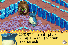 Globox's alter ego craving the nearby plum juice barrel.
