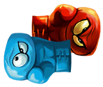 The Flying Punch, both charged and uncharged, as it appears in Rayman Legends