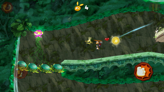 A bouncy flower which needs to be hit to clear the path.