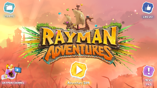 Medieval Mayhem's Castle area in the Main Menu, in Rayman Adventures.