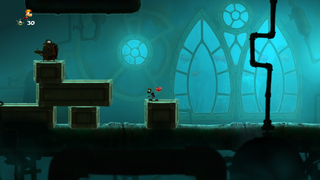 The beginning of the level.