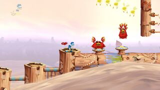 Red birds jumping up and down on switches.