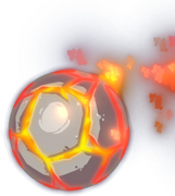 A lava rock, as it appears in Rayman Origins.