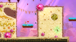 A cage of Lums stuck in cake.