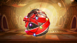 A bronze Surprise Snow-Egg ready to be broken.
