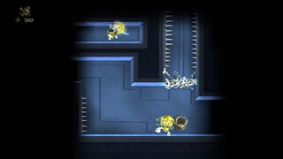 A secret Skull Coin in a zone which inverts the screen.