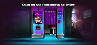 The image of Rayman's photobooth, which let the player reveal their Niji Warrior NFT during the "Reveal your Niji" event if they bought NFT from the Niji Warrior collection during the mint period