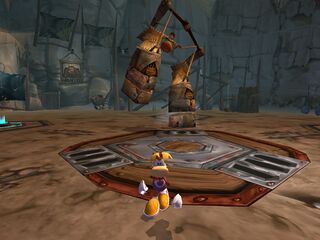 Rayman battling Master Kaag.