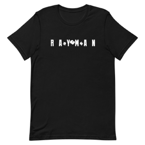 Rayman White Lettering T-Shirt Black.png