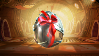 A silver Surprise Armored-Egg ready to be broken.