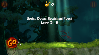 The start of the level Upside Down, Round and Round.