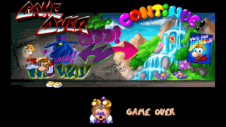 The Game Over screen.