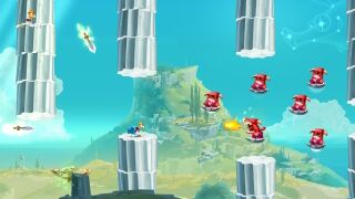 A group of Red Minotaurs attacking Rayman.