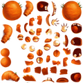 A sprite sheet for the unused carrot-themed Incrediballs