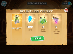 The Relentless Rescuer Pack, which contained 300 gems.