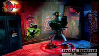 Targets representing Rayman, Globox and Ly