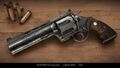 Artwork of a revolver, one of the game's weapons.