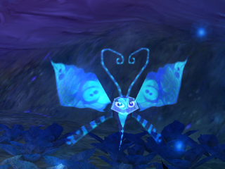 A detailed view of a butterfly in Rayman 3.