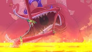 Big Mama, now blind, trying to attack the heroes.
