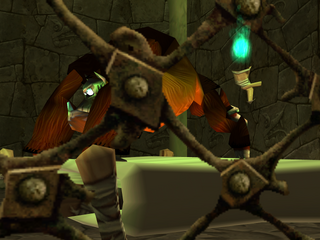 The Xowar can be seen imprisoned in a cell, in a secret area within the Tower of the Leptys.