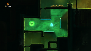 Murfy can toggle the platforms to appear, allowing the player to pass without being in the light.