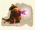 Concept art of a shielded alien rabbid.