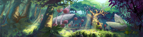 A Band Land-themed forest