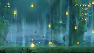 Fireballs raining down from the sky, with a toad on stilts in the background.
