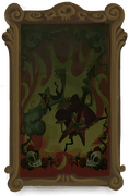 Detailed view of the Grannies World Tour painting from Rayman Adventures.