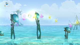 Bouncy flowers near the end of the level.