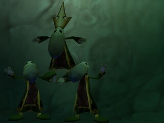 Three Grand Minimus Teensies performing acrobatics once released from a cage.