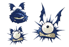 Artwork of the Psychlops, as they appear in Rayman Origins.