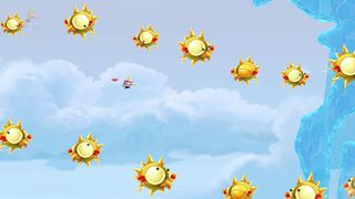 A group of orange spiky birds in the first secret area.