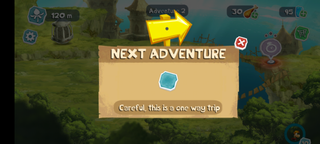 A scene confirmating that you want to continue to another adventure.