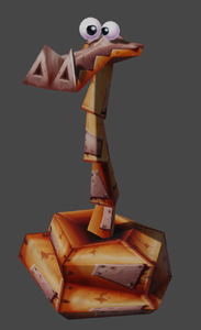 The unused textures applied on a 3D mesh. This model was based on leftovers that were found in the PlayStation version.